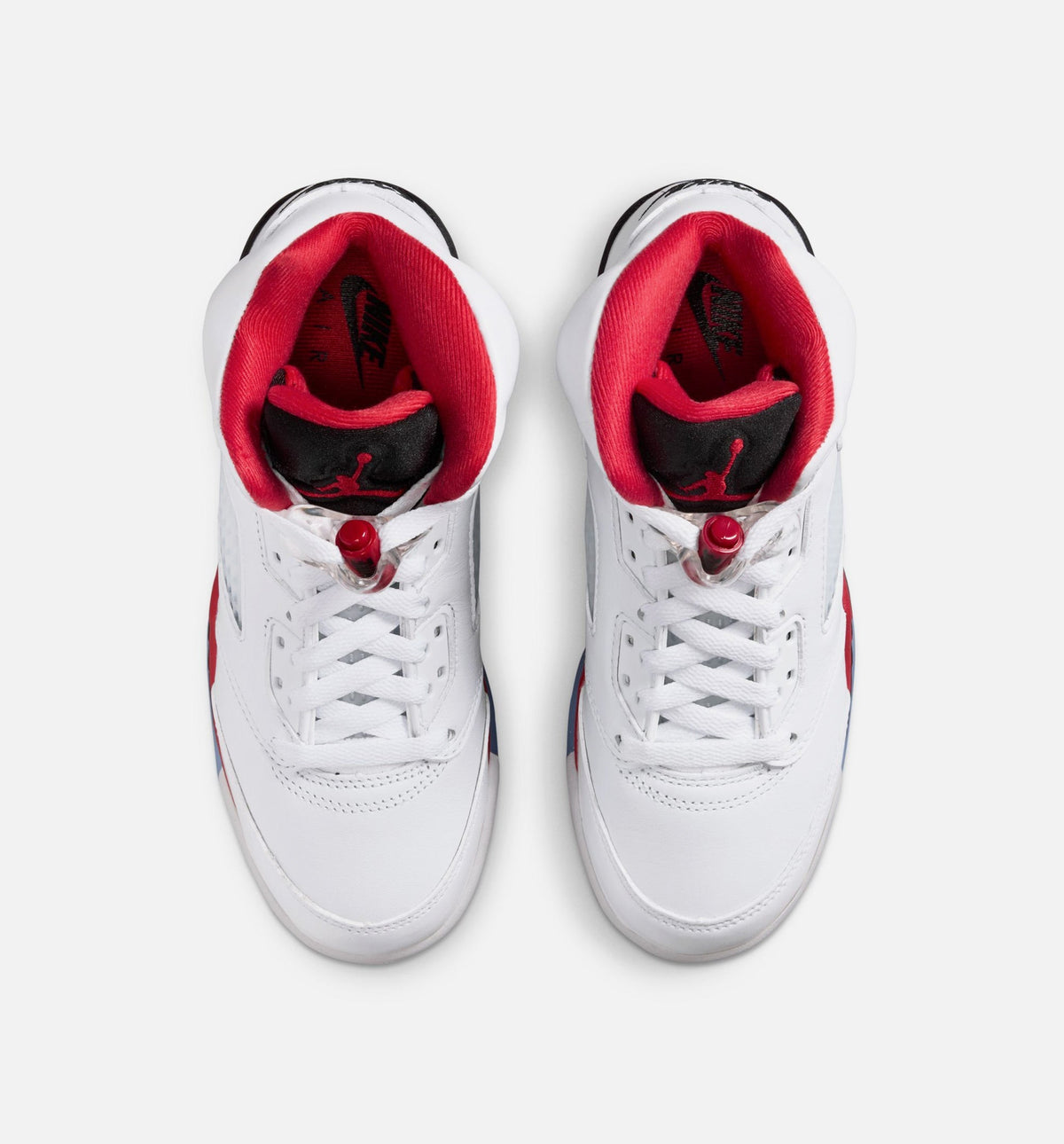 Air Jordan 5 Retro Fire Red Grade School Lifestyle Shoes | White / Fire Red / Black