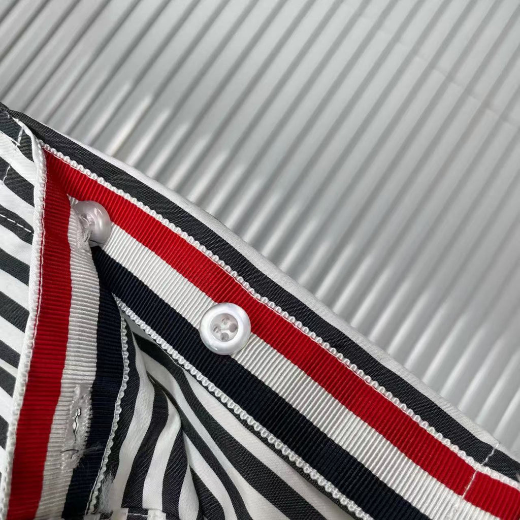 Striped Sailboat Embroidered Shirt — Unisex Short-Sleeve | Thom Browne