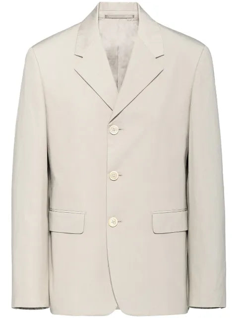 Prada triangle logo single-breasted blazer