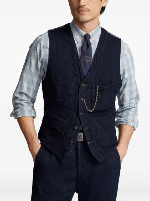 Ralph Lauren RRL denim-panel waistcoat