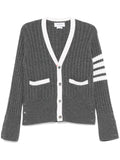 Thom Browne cashmere baby cable stitch 4-Bar cardigan