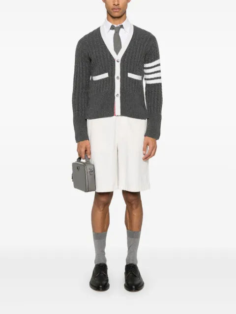 Thom Browne cashmere baby cable stitch 4-Bar cardigan