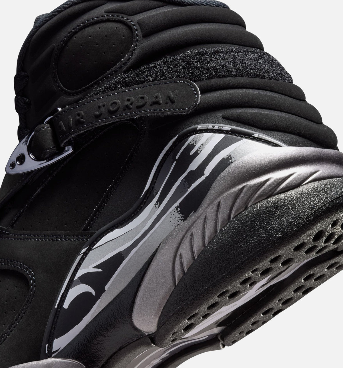 Air Jordan 8 Retro Chrome Black and Light Graphite Men's – Black/White/Light Graphite