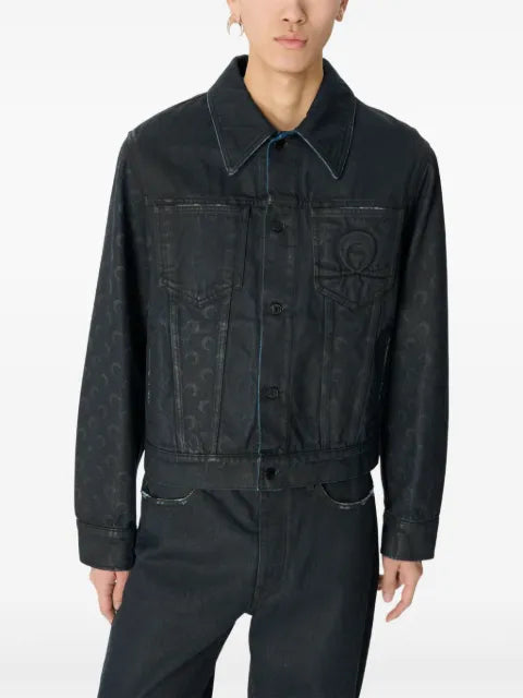Marine Serre Moon waxed denim jacket