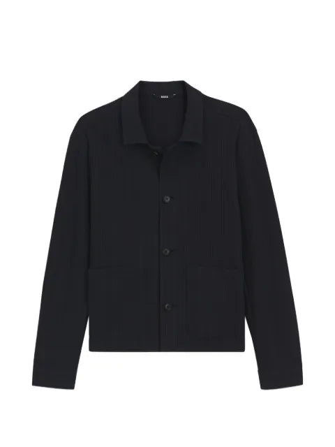 BOSS textured button-up shirt jacket