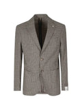 l.b.m. houndstooth-pattern single-breasted blazer