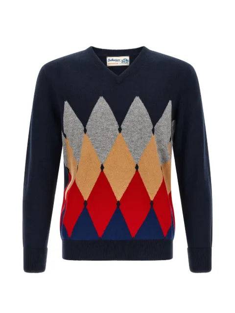 Ballantyne intarsia-knit V-neck sweater