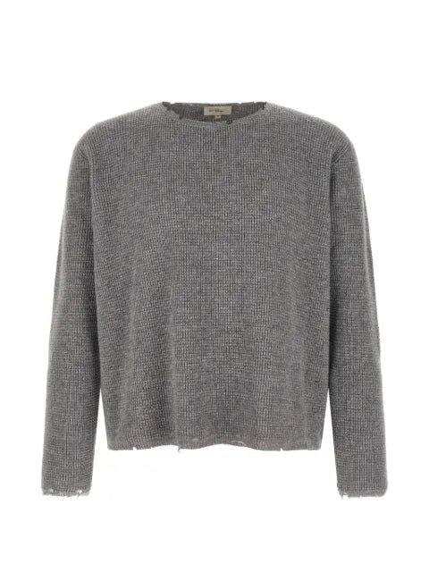 Second/Layer Friends distressed honeycomb-knit sweater