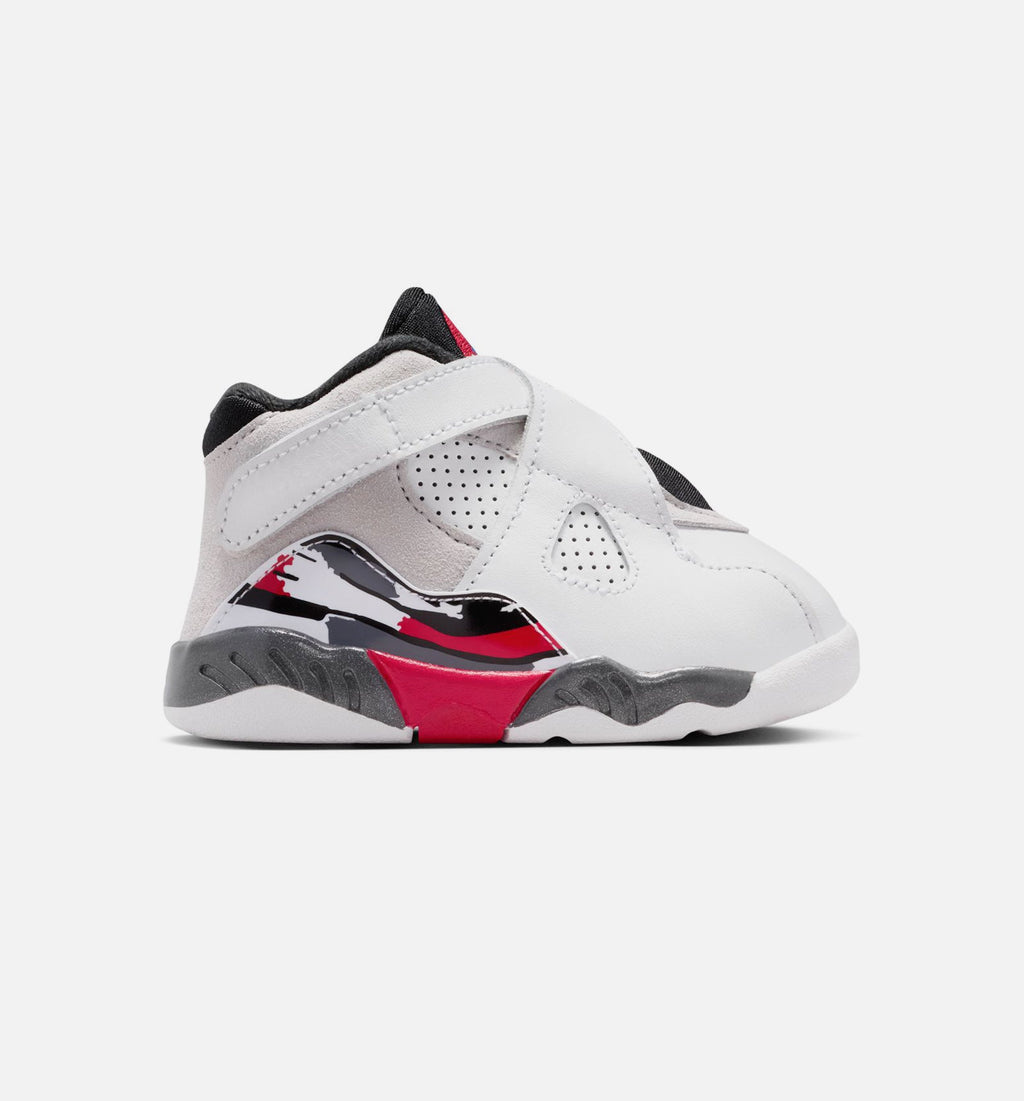 Air Jordan 8 Retro White and True Red – Infant/Toddler Lifestyle Shoe in White/Black/True Red