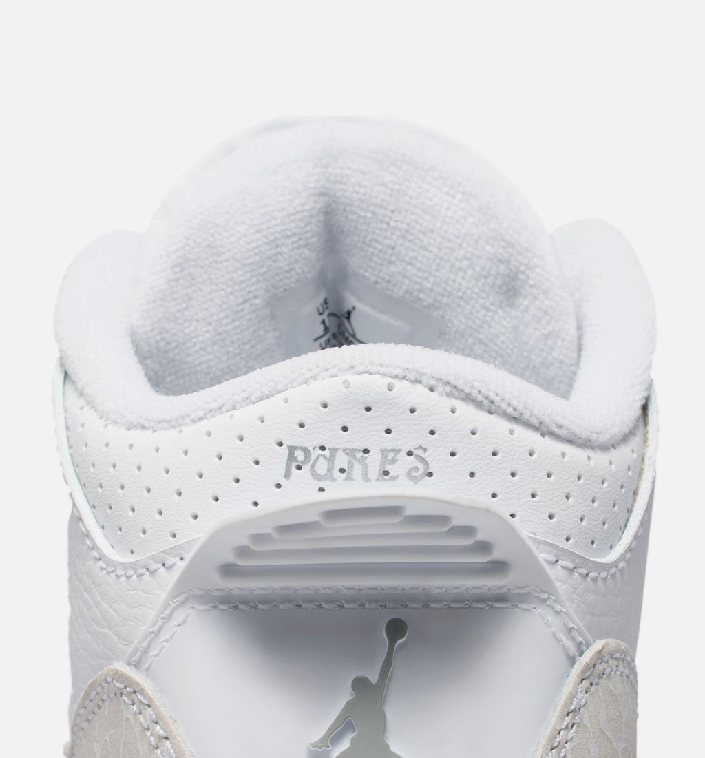 Air Jordan 3 Retro White and Silver – Preschool Lifestyle Shoe in White/Metallic Silver