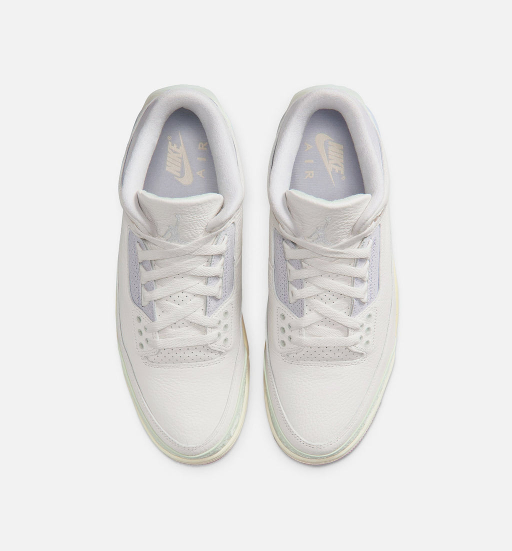 Air Jordan 3 Retro Sail And Jade Aura Men's Lifestyle Shoes - Sail / Jade Aura / Aura / Iced Carmine