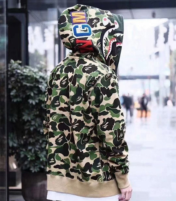 BAPE Big ABC Camo Double-Hood Shark Hoodie