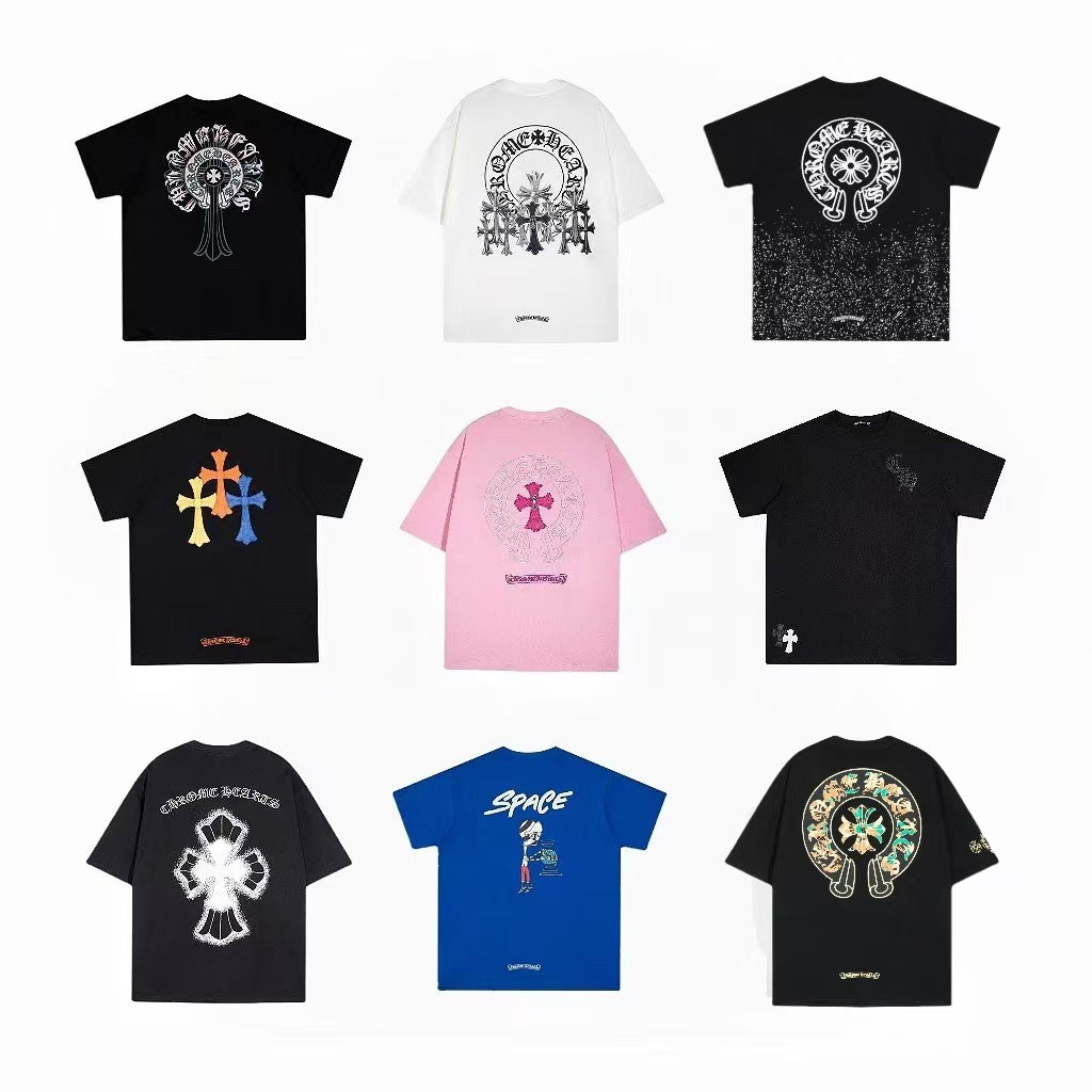 Chrome Hearts Multi‑Cross Graphic Oversized Tee Streetwear Unisex