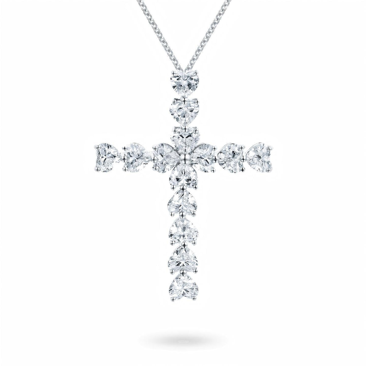 Harry Winston Style Snowflake Cross Cubic Zirconia Necklace