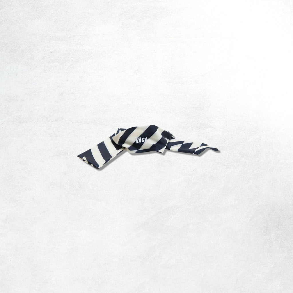 VAGA Summer Tie Back Headband: Pastel Yellow / Navy Blue