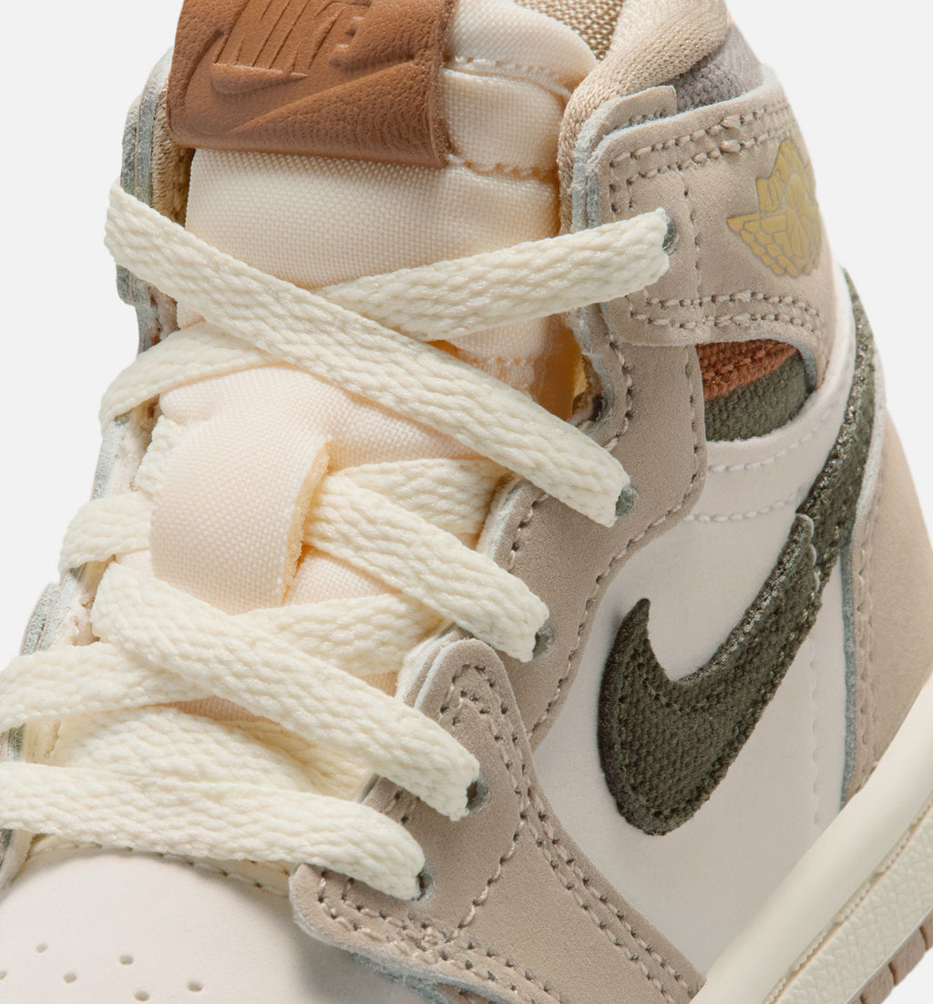 Air Jordan 1 Retro High OG Khaki Infant Sneakers - Khaki/Sail/Coconut Milk/Cargo Khaki