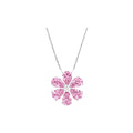 Harry Winston Style Six-Petal Floral Cubic Zirconia White-Gold-Plated Necklace