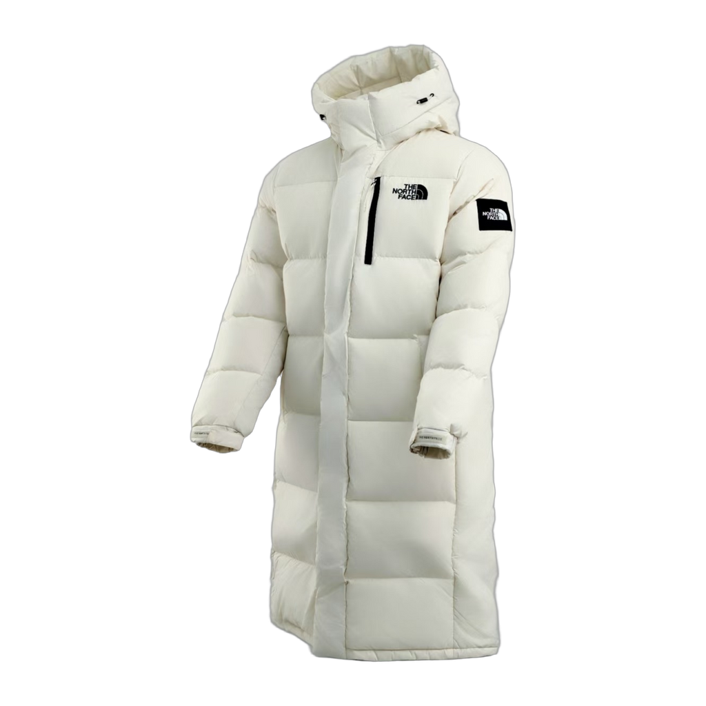 The North Face Colour-Block Long Down Coat – White