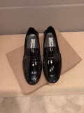 Ferragamo Black Patent Leather Loafers