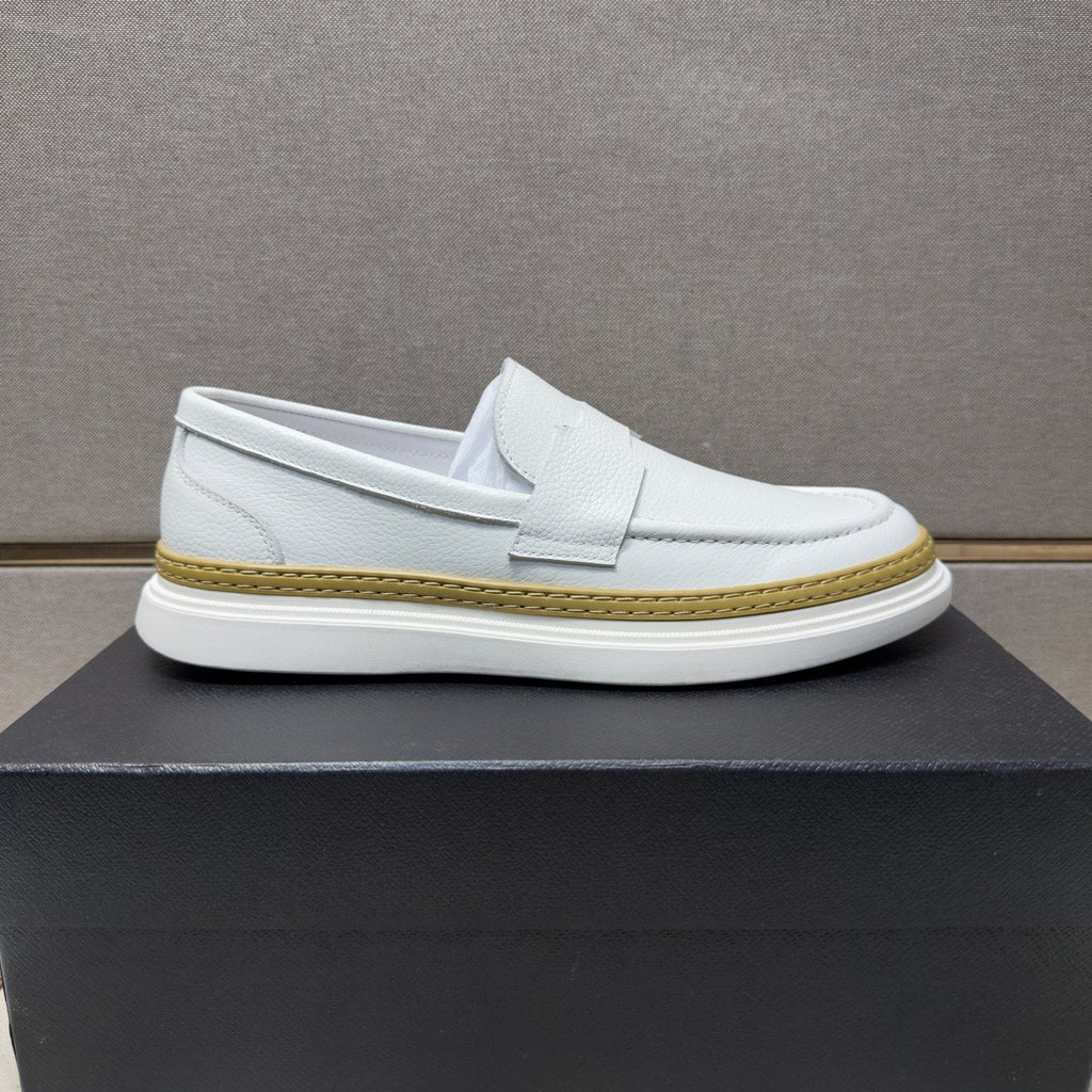 Prada Gold Accent Slip-On Loafers