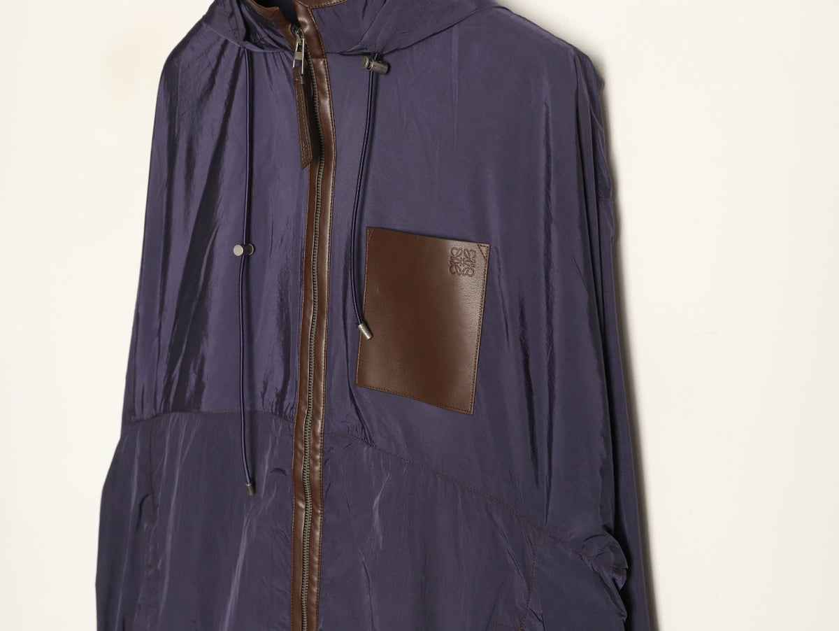 Loewe Contrast-Pocket Hooded Zip Jacket - Navy